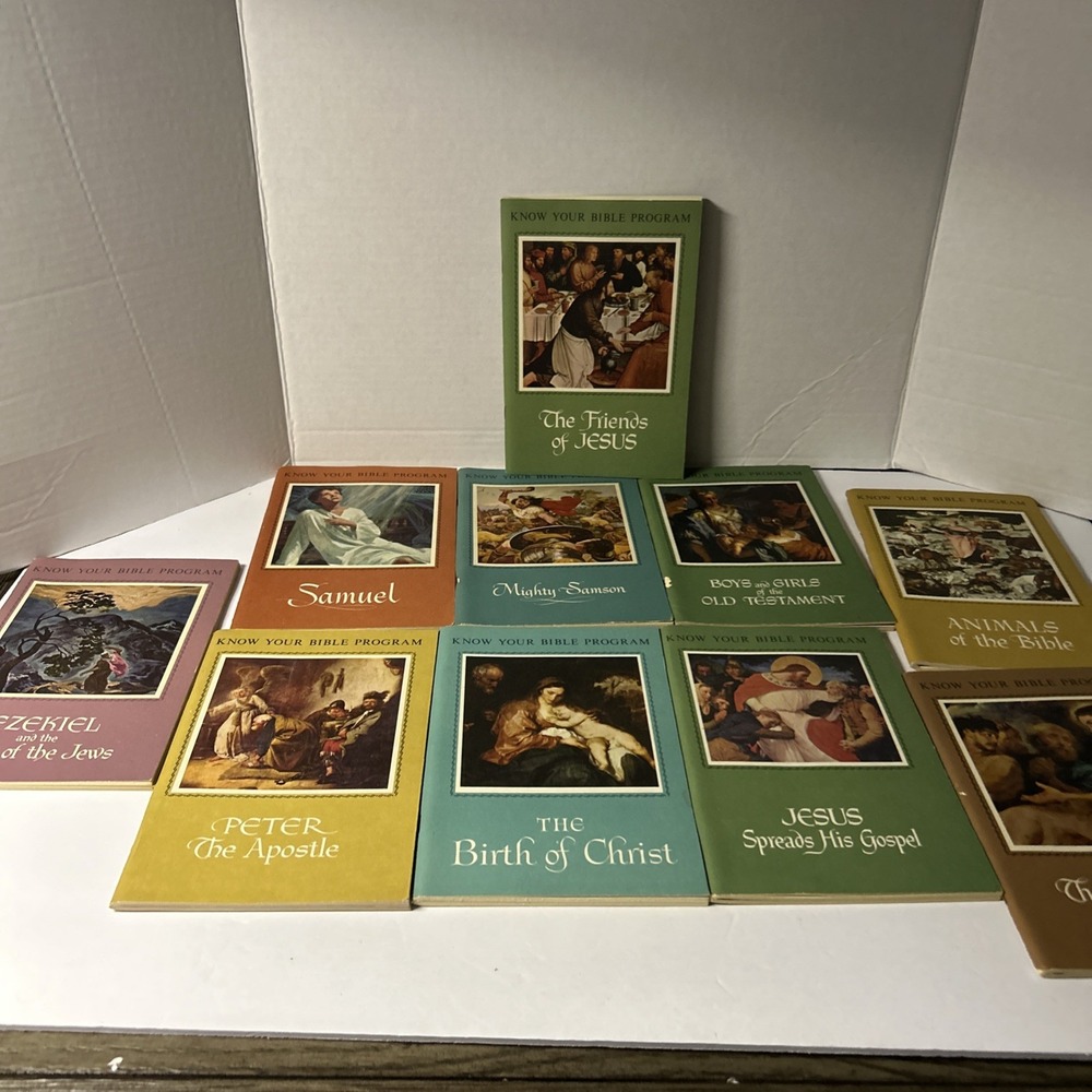 LOT OF 10 - Catholic Know Your Bible Program Booklets - VINTAGE 50s 60s